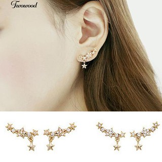 จี้คอรูปดาวห้าแฉกของผู้หญิง Rhinestone Ear Ears