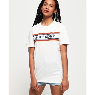 SUPERDRY VINTAGE TEXT GRAPHIC T-SHIRT - เสื้อยืด สำหรับผู้หญิง สี Off White