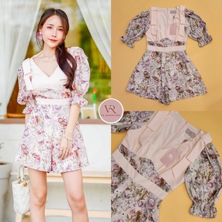 Jumpsuit​ ขาสั้น คอวี แขนพอง 🌷🧸VR Signature​ by VORA 🧸🌷