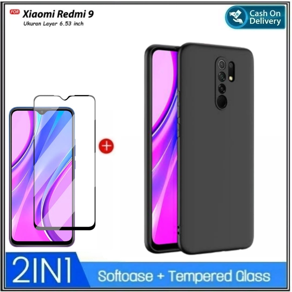Riyanali_Shop PACKAGE 2IN1 Case Xiaomi Redmi 9 / 10 5G / 10C / 10A / 9C / 9A / 9T Soft Case Black Ma