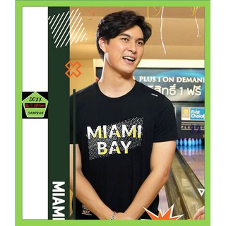 Miami bay เสื้อคอกลม  ชาย  รุ่น Shooting Star สีดำ