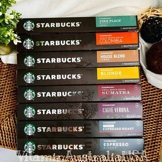 Starbucks Nespresso Starbucks capsule กาแฟแคปซูล สตาร์บัคส์ ของแท้พร้อมส่ง แคปซูลกาแฟสตาร์บัค (บรรจุ10แคปซูล)