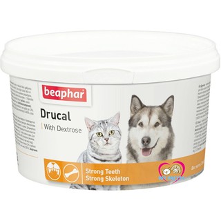 Beaphar Drucal แคลเซียม ชนิดผงสำหรับสุนัข แมว 250 กรัม ทานง่าย บำรุงกระดูกและฟัน (วิตามินสัตว์เลี้ยง  calcium)