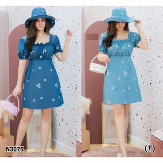 Dress #สาวอวบ เดรส คอเหลี่ยม แขนตุ๊กตา