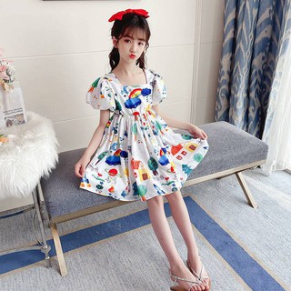 (พร้อมส่ง) ชุดเด็กโต เดรสกระโปรงผูกเอว ผ้านิ่มใส่สบาย ทรงสวยน่ารักมาก