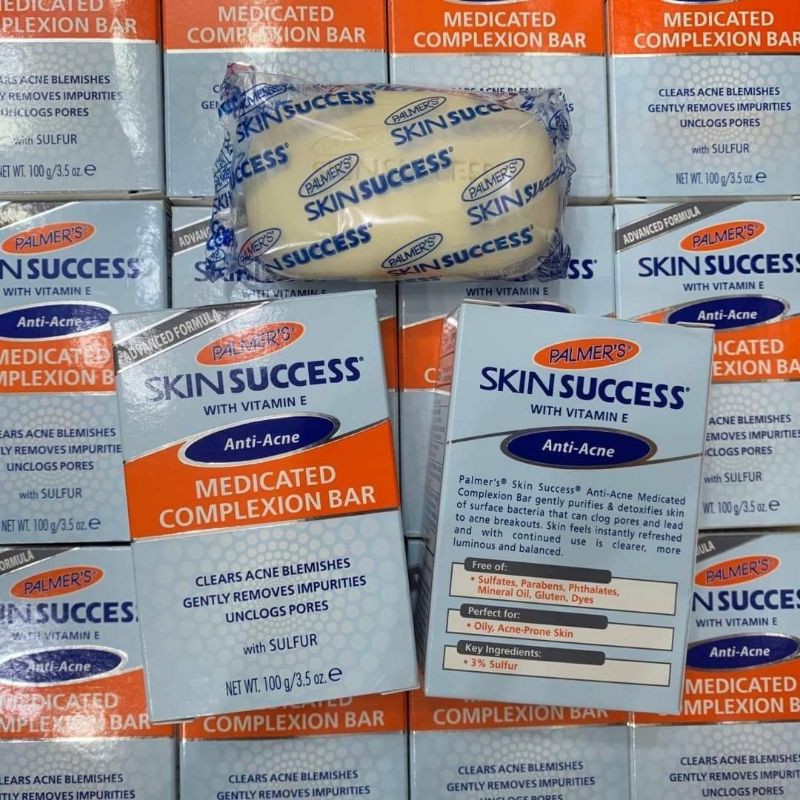 สบู่สิว Palmer’s skin success anti acne medicated complexion bar 100g.  สบู่ลดสิวผิวขาว
