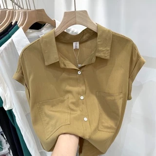Bh เสื้อเบลาส์ แขนสั้น ลําลอง เข้ากับทุกการแต่งกาย แฟชั่นฤดูร้อน สําหรับผู้หญิง