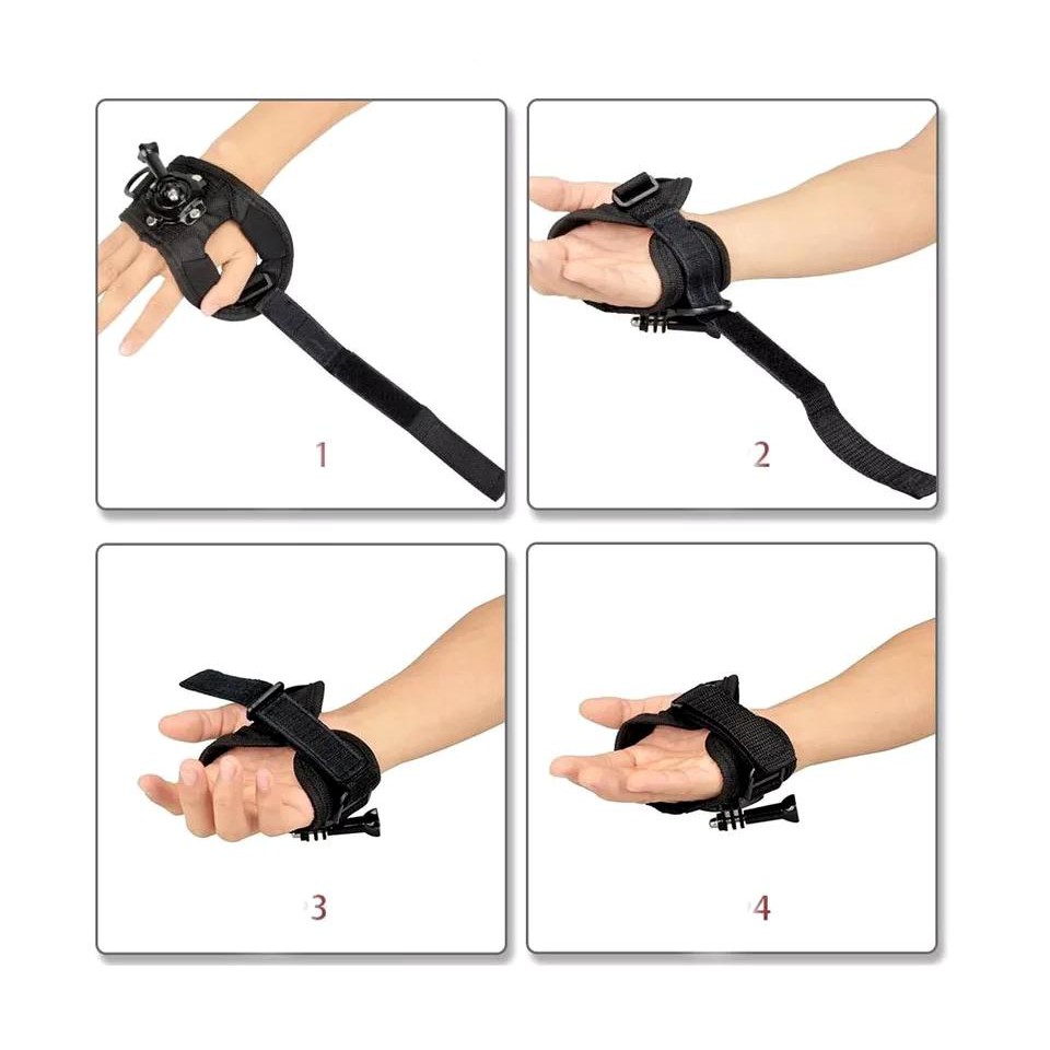 360 Degree Rotating Globe Style Wrist Strap Band Mount Hand Palm Belt Lanyard Holder with Screw for GoPro Hero SJCam YI