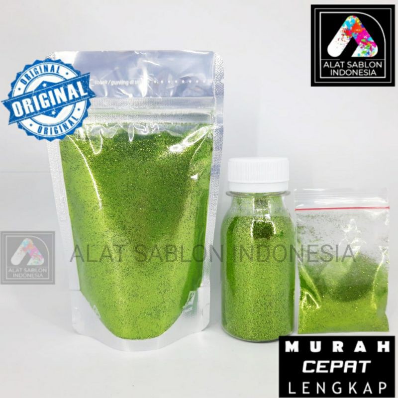 LIME GREEN GLITTER POWDER GLITTER POWDER 25GR ZIP LOCK