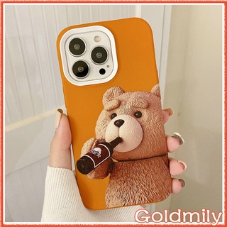 🔥 เคสไอโฟน11ดื่มเหล้าหมี 3ใน1 เหลี่ยมแบบถอดได้ซิลิโคนเหลวแบบนิ่ม กล้องรูใหญ่แบบนิ่มสำหรับ เคส Apple IPhone 13 Pro Max เคส i8plus เคสไอโฟน12 12 Pro Max 11 เคสไอโฟน13 X XS เคสi11 Xr เคสไอโฟน7พลัส 13 11 เคสไอโฟนxr Case
