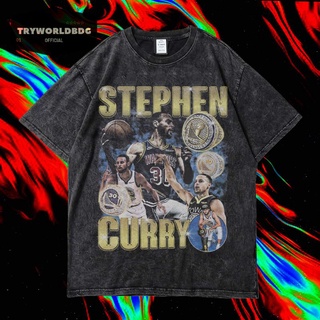 เสื้อยืดผ้าฝ้าย เสื้อยืด โอเวอร์ไซซ์ แขนสั้น พิมพ์ลาย STEPHEN CURRY VINTAGE