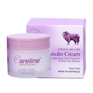 Careline Lanolin Cream With Grape Seed Oil + Vitamin E 100ml.