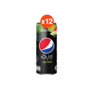 [แพ็คสุดคุ้ม 12 กระป๋อง] Pepsi ไม่มีน้ำตาล กลิ่นไลม์ ขนาด 325ml.