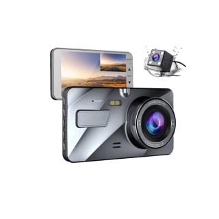 โปรโมชั่น : กล้องติดรถยนต์หน้าหลัง Dual lens vehicle blackbox DVR รุ่น A10 บอดี้โลหะ