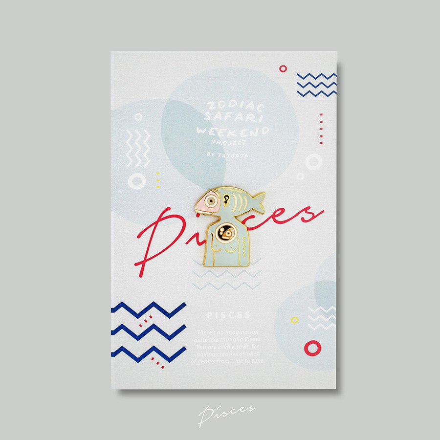 Pisces - zodiac enamel brooch / pin เข็มกลัดราศีมีน