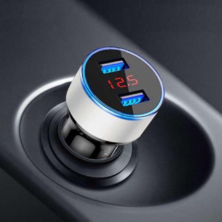 Dual USB Car Charger 3.1A หัวชาร์จในรถยนต์ หัวชาร์จโทรศัพท์มือถือ ที่ชาร์จเร็ว 2 พอร์ต ไฟแสดงโวลท์, แอมป์ LED อแดปเตอร์