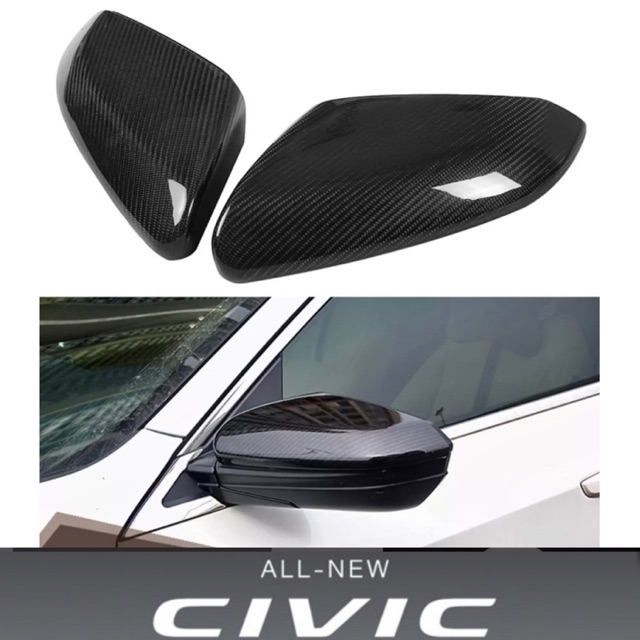 ครอบกระจกข้างลายคาร์บอนเคฟล่า/ดำเงา Civic FC FK 2016-ปัจจุบัน