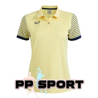 เสื้อโปโลผู้หญิงคอปกแขนสั้นสีเหลือง grand sport ผ้าโพลีเอสเตอร์ 012778 S-2XL(3L)