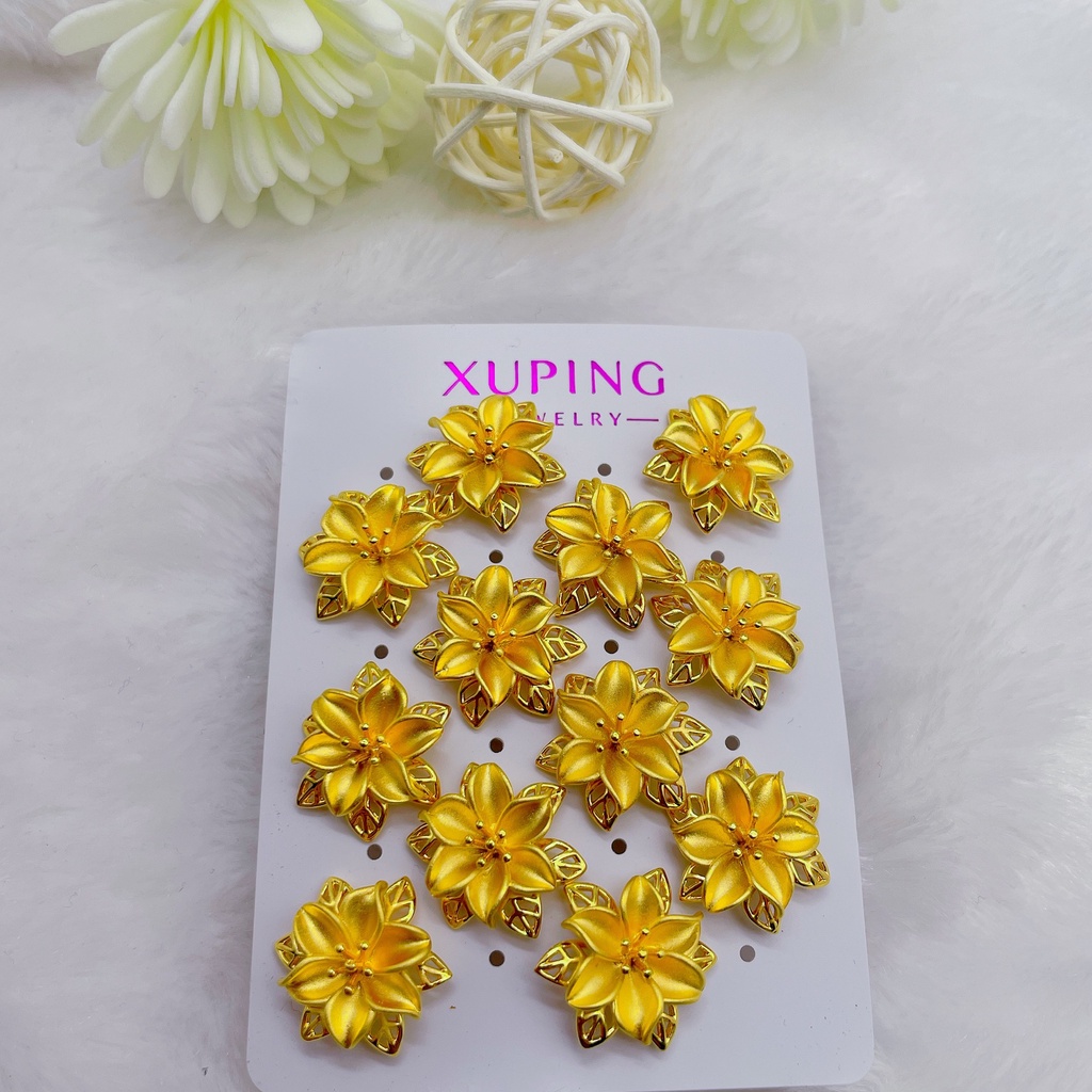 XuPing ต่างหู  สินค้าใหม่ ดอกไม้ งานทองเหลืองชุบ 24K สีทอง  สวย ราคาพิเศษ ราคา ถูกที่สุด ดีลบีเคเค แกลเลอรีภาพที่ 4