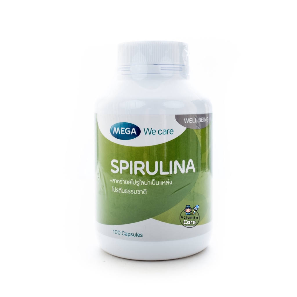 Exp.7/2026 Mega We Care Spirulina (100 แคปซูล) สาหร่ายสไปรูไลน่า
