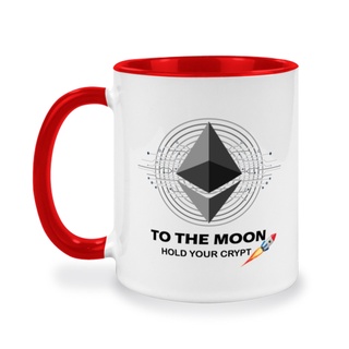 แก้วกาแฟ มัคเซรามิคสกรีนลายลายคริปโต  ETH TO The Moon