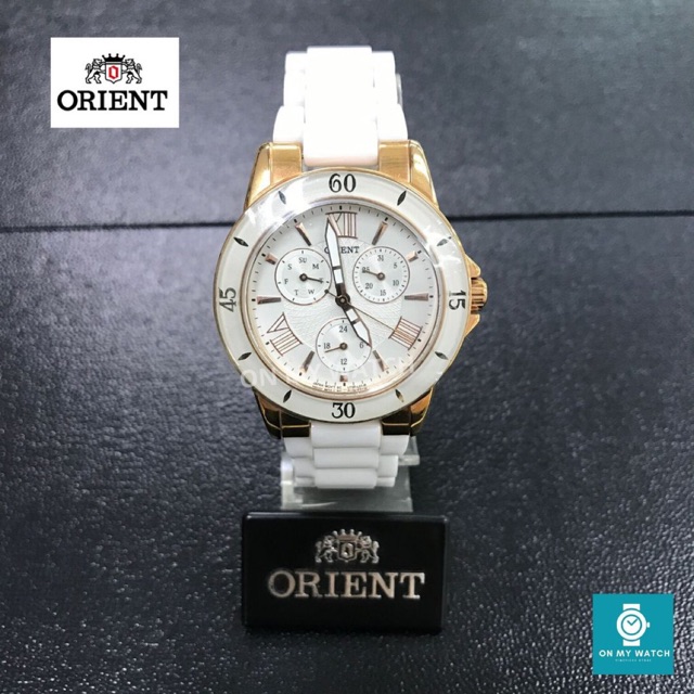 นาฬิกาผู้หญิง Orient รุ่น FUT0F001W สายเซรามิกสีขาว