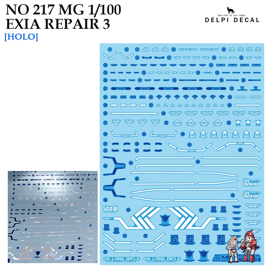 ดีคอลน้ำ [DELPI] 217 MG EXIA REPAIR III [HOLO] 1/100  Water Decal