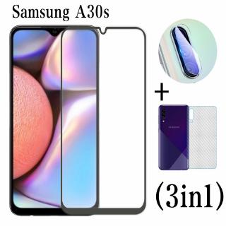 (3 in 1)Samsung A10S / A20S / A30S /a50s  ฟิล์มนิรภัยแบบเต็มจอ + ฟิล์มหลัง + ฟิล์มเลนส์ สำหรับ