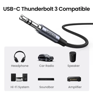 Ugreen USB-C ถึง 3.5 มม.เสียงชายสายหูฟังอะแดปเตอร์ USB C ถึง Aux สายสัญญาณเสียงสายไฟชิป DAC