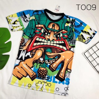 เสื้อยืดพิมพ์ลายคอกลมผ้าโพลีเอสเตอร์T009