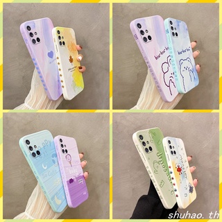 เคส Samsung A71 4G A51ภาพวาดสีน้ำมัน ซิลิโคนใบเมเปิ้ล เคสโทรศัพท์