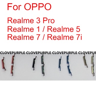 อะไหล่ปุ่มปรับระดับเสียง เปิด ปิด ด้านข้าง แบบเปลี่ยน สําหรับ OPPO Realme 1 3 5 7 7i Pro