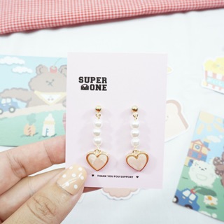 [พร้อมส่ง]💝💝ต่างหูมุกหัวใจ