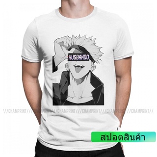 ROUND คอลูกเรือHH Men Satoru Gojo Husbando Jujutsu Kaisen T Shirts Anime Clothes Creative Short Sleeve Tees Birthday คอก