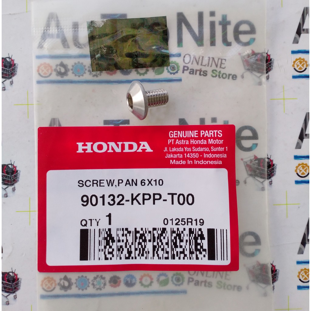 สกรู Pan Bolt ขนาด 6x10 90132-KPP-T00 Original Honda อะไหล่แท้ 90132KPPT00