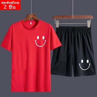 (2 ชิ้น)  BK457+FF369 ชุดเซ็ทแขนสั้น  ชุดเสื้อยืดคู่กางเกงขาสั้นสีดำ ลายสกรีน