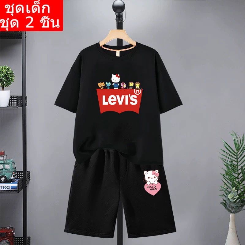 K2030+DD339 เสื้อผ้าเด็ก ชุดเสื้อแขนสั้นคู่่กางเกง ชุดเซ็ท2ชิ้นราคาสุดประหยัด