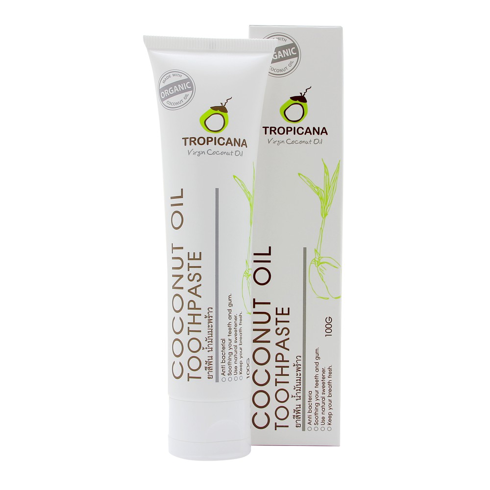 Tropicana ยาสีฟันน้ำมันมะพร้าว COCONUT OIL TOOTHPASTE 100 g. ทรอปิคาน่า