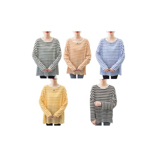 ☀Korean Style☀ เสื้อยืดแขนยาวลายทาง 5 สี
