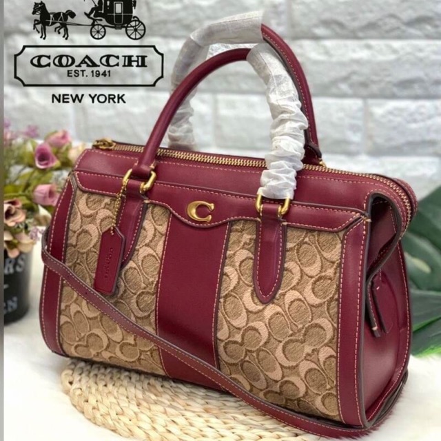 coach bond bag in signature jacquard