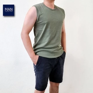 เสื้อแขนกุดผู้ชาย เสื้อกล้ามผู้ชาย แขนกุดคอกลม ผ้าฝ้าย100% ใส่สบายไม่ร้อน ผลิตในประเทศไทย