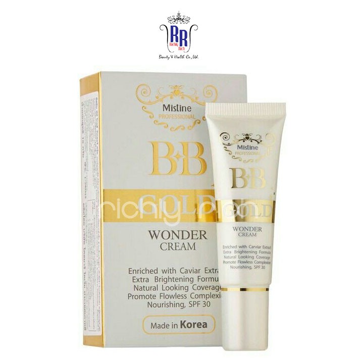 🔸แท้|ส่งไว🔸MISTINE บีบีครีม BB Gold Wonder Cream SPF30 บีบี โกล์ด วอนเดอร์ บีบีเกาหลี หลอดสีขาว รองพื้น มิสทีน ริชชี่ริช