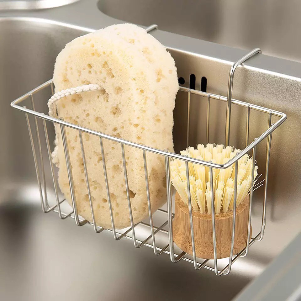 ตะกร้าตะแกรงใส่ฟองน้ำล้างจาน เกาะอ่างล้างจาน