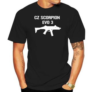 เสื้อยืด ผ้าฝ้าย เข้ารูป พิมพ์ลาย Cz Scorpion Evo 3 Submachine Gun Military Distressed คุณภาพสูง สําหรับผู้ชายS-5XL