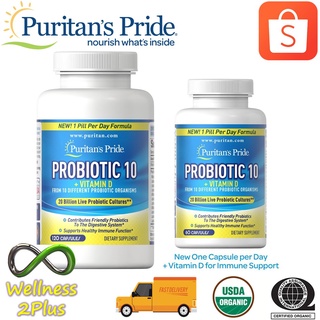 อาหารเสริม Probiotic 10 +D3 ขนาดบรรจุ 60/120 เม็ด Puritans Pride นำเข้าจากสหรัฐอเมริกา สินค้าแท้ 100%