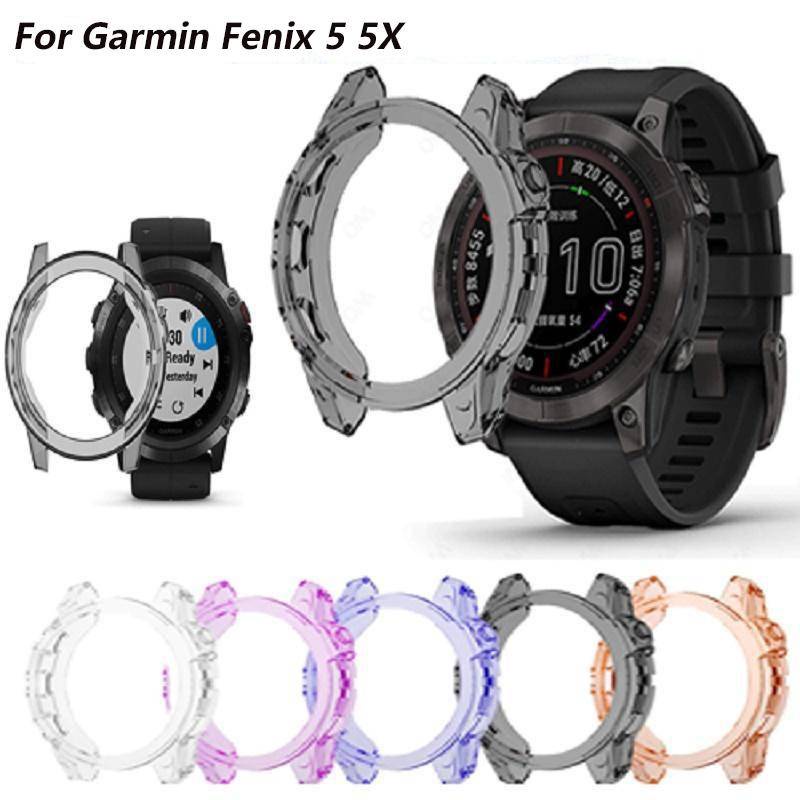 สําหรับ Garmin Fenix 5 5X สมาร์ทนาฬิกากรอบป้องกันคริสตัลใส TPU สําหรับ Garmin Fenix5 Fenix5X