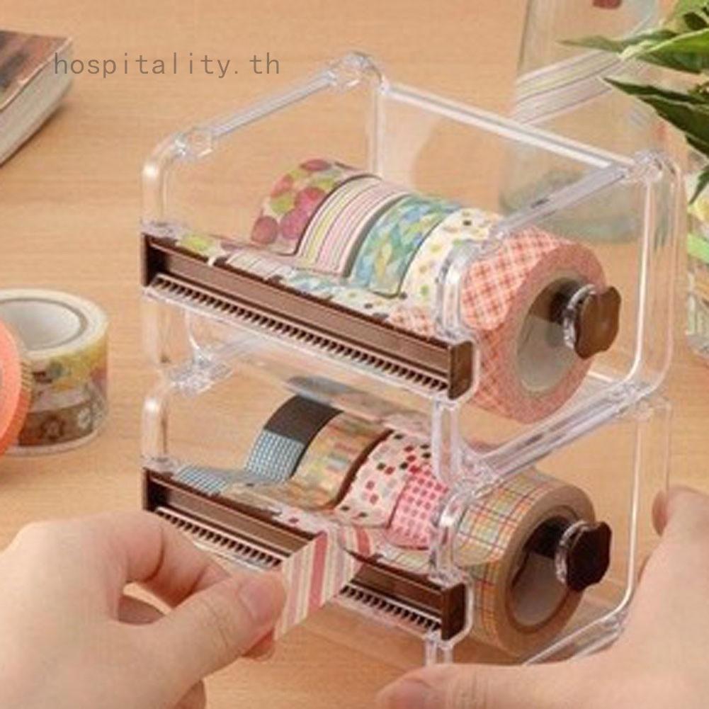 Desktop Tape Dispenser Tape Cutter Washi Tape Dispenser Roll Tape Holder,Transparent