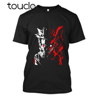 Funny MenS Tees Design Naruto Kyuubi Face Off Jinchuuriki Black New Brand Custom Special for men bh เสื้อยืด