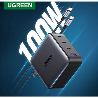 UGREEN รุ่น 40737 หัวอะแดปเตอร์ชาร์จไว 100W GaN Tech 4-Port USB Type-C(3) USB(1) รองรับ มือถือ, Tablet, Notebook ทุกรุ่น