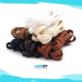 Lacezy เชือกรองเท้าแว๊กซ์ แบน เชือกรองเท้าหนัง รองเท้าบู๊ท เงางาม หรูหรา Wax Flat Shoelaces [120cm 140cm 160cm]